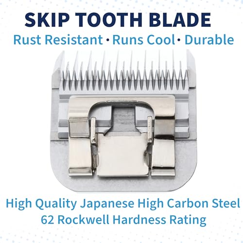 Skip Tooth Wide 4 Blade Dog Grooming 4W Cuts Length 3 (4W (3/8" or 9.6mm) Skip Tooth Wide)
