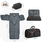 Garment Bags for Travel Canvas Duffle Bags for Men Hanging Suitcase (Black)