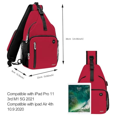 Sling Backpack Bag (Red)