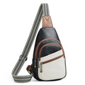 Sling Bag Crossbody Bags for Women Small Cross Body Bag Fanny Packs Chest Sling Purse for Daily Travel Leisure Sport (4-1 White Black With Brown)