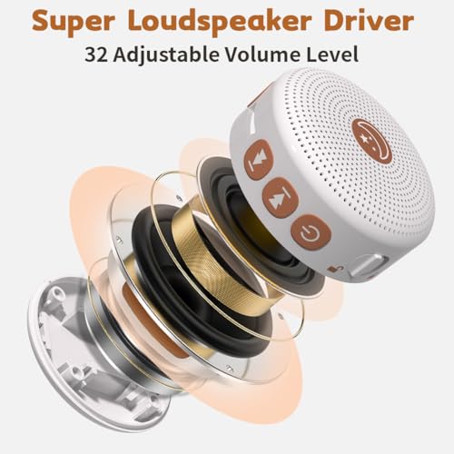 Sound Machine Mini Portable Baby White Noise Machine with 30 Soothing Sounds for Kids Adults Auto (Cream white)