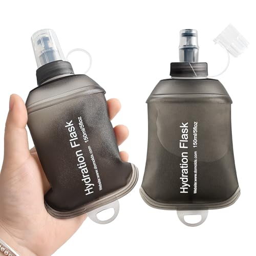 GYGYL Soft Flask Collapsible Water Bottle for Sports (2Pcs 150ml Grey)