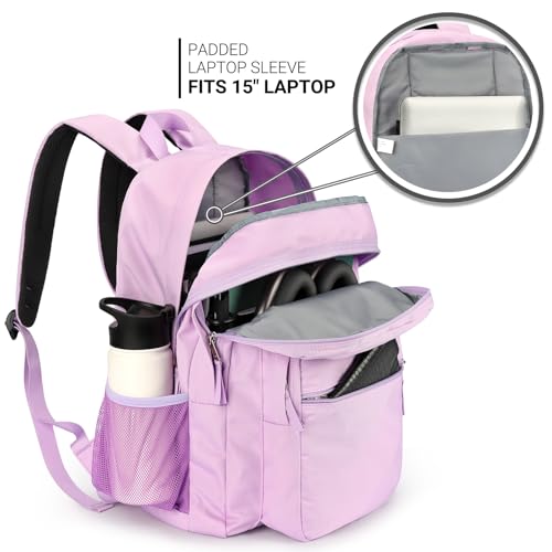 26L Backpack for College (Light Purple / 16.5 Inch)
