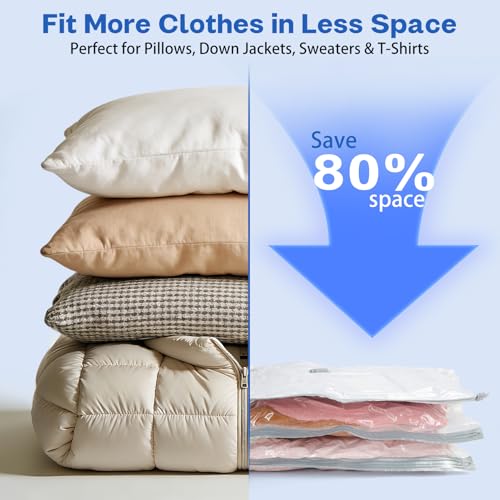 Vacuum Seal Bags For Clothing Travel With Rechargeable Cordless Electric Pump (9PCS)