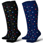 Extra Thick Wide Calf Compression Socks for Women&Men Plus Size 20 (2 Pairs-polkadots2 / X-Large)