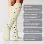 Extra Thick Wide Calf Compression Socks for Women&Men Plus Size 20 (2 Pairs-polkadots / X-Large)