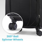 4 KIX 2.0 Softside Expandable Luggage with Spinners (3-Piece Set (Carry on/Medium/Large) / Black)