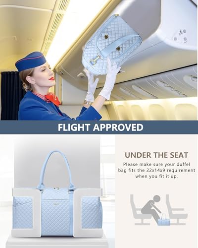 Women Weekender Travel Duffle Bag (06-Light Blue / Large)