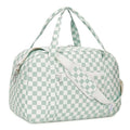 Carry on Duffle Bag Underseat for Airplane (Z-Mint Green Checkerboard / Small without laptop compartment)