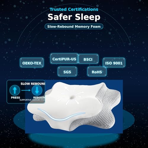 Cervical Neck Pillow (Grey White)