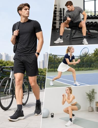 Ankle Compression Running Athletic Socks for Men Women (XX-Large / Black (5 Pairs))
