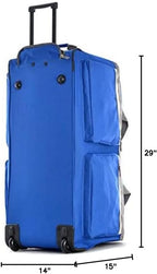 Olympia U.S.A. 29 inch Jumbo Size 8 Pockets Wheeled Rolling Duffel Bag Water - Image 7