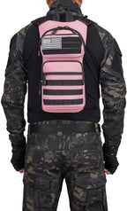 Insulated Water Hydration Pack Bag with 3L TPU Bladder Tactical Molle Hydration Backpack for Hiking Cycling Running (Light Pink)