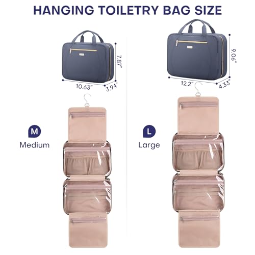 Hanging Toiletry Bag for Women Travel (Grey Blue / Large)