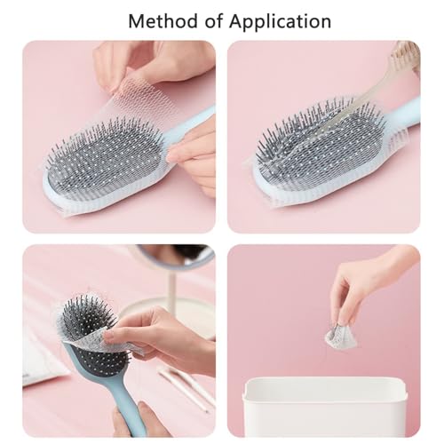 100 Pack Hair Brush Cleaner Disposable Hair Brushes Cleaning Tool Comb Cleaner Net Cover Screen Guards Hairbrush Hair Remover for Detangling Hair Brush Detangler Natural Bamboo Bristles