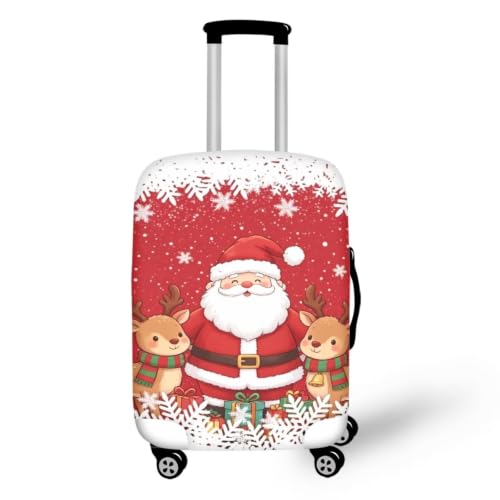 Christmas Luggage Cover Protector Fits 18‑32 Inch Rolling Suitcase (S(for 18-21 inch luggage) / Santa Reindeer)