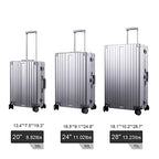 All Aluminum Luggage Zipperless Hard Shell Luggage Case with TSA Lock Spinner Alloy Metal Suitcase (Silver / 28")