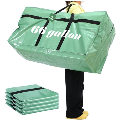 4 Pcs 66 Gallon Extra Large Moving Bags Heavy Duty Storage Bag (66 Gallon / Teal)