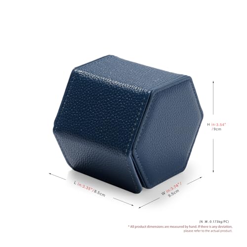 Single Watch Box Blue Hexagonal (Blue / 1-Slot)