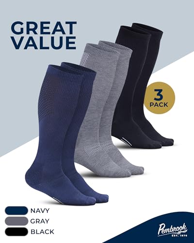Compression Socks for Men (X-Large / Navy/Gray/Black - 3 Pairs)