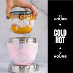 Stainless Steel Food Bowls (Geode Rose / 21.5 ounces)
