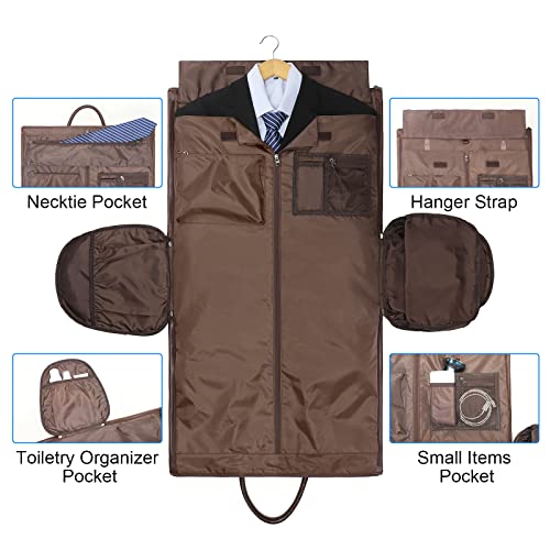 Garment Bags for Travel (A-Dark Brown)