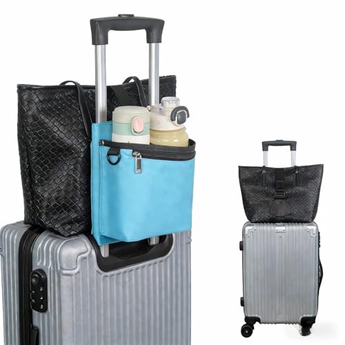 Luggage Travel Cup Holder with Luggage Straps (Blue)