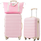Luggage sets of 2 Piece (Luggage Set With Bags / Light Pink(20+24+bag))