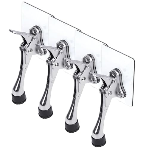 4 Stoppers Adhesive Door Stop (Chrome / 4 INCH X 4 PACK)