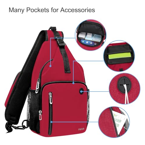 Sling Backpack Bag (Red)