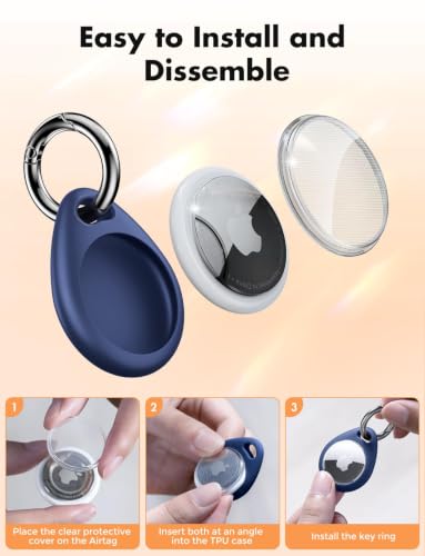 AirTag Holder for Apple (Navy Blue&Cosmic Orange)