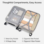 26 Inch Luggage with Spinner Wheels (Smoke White / 26 Inch EXT)
