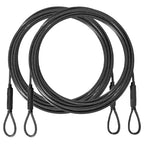 3.3mm (1/8 Inch) Outdoor Travel Security Cable-3/4/6/10/15/20/30ft Luggage Lock Safety Wire Flexible Steel Wire Rope with Double Loop Safety for Luggage, Bike, Lock (Black*2, 4ft-(2Pack) (Black*2 / 4ft-(2Pack）)