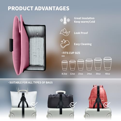 Travel Luggage Cup Holder (Pink)