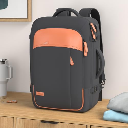 40L Expandable Travel Backpack (Black / 20 inches)