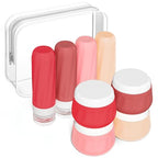 Travel Size Toiletries 8 Pack (3oz bottle 3oz jar / Cherry Red)