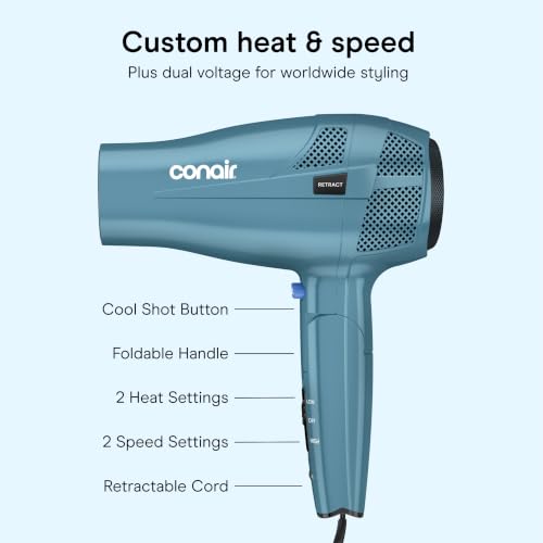 Travel Hair Dryer (Blue / 1 Count (Pack of 1))