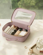 Clear Large Makeup Bag Mahjong Tile Bag with Zipper & Handle Purple (Purple / Large Luxe)