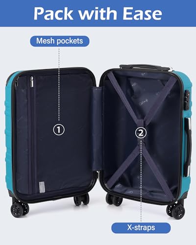 Hardside ABS Luggage (dark green / 3 Piece Set)
