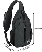 Crossbody Sling Backpack Sling Bag Travel Hiking Daypack (Z-hemp Black / Small)
