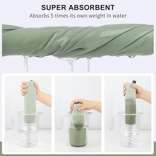 Microfiber Towel Quick Dry Camping & Travel & Gym Towel. Compact (Bean Green / 32.00" x 16.00")