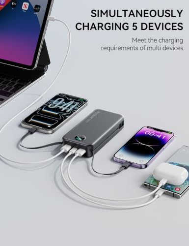 Portable Charger 20000mAh Fast Charging w (Jet Black)