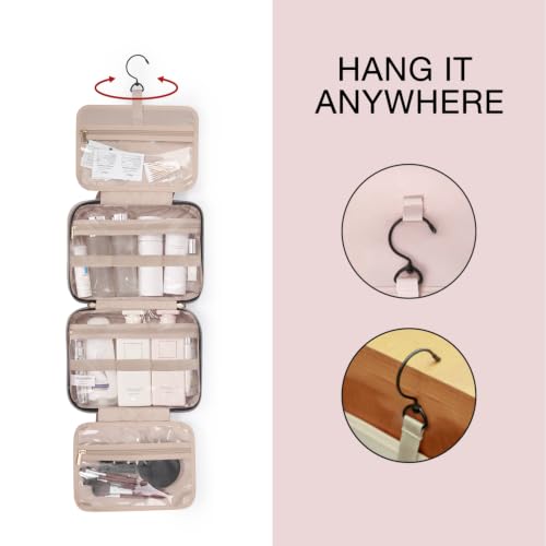 Toiletry Bag Travel Bag with Hanging Hook (Large / Coffee)
