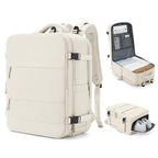 Large Travel Backpack Carry On for Women Man Gym Backpacks with Laptop Compartment Mochila de Viaje Teacher Personal Item Backpack Rucksack Airplane Accessories Must Haves Beige (33l / Beige)
