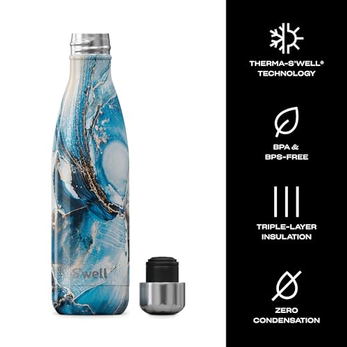 Stainless Steel Water Bottle (Ocean Marble / 17 Ounces)