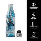 Stainless Steel Water Bottle (Ocean Marble / 17 Ounces)