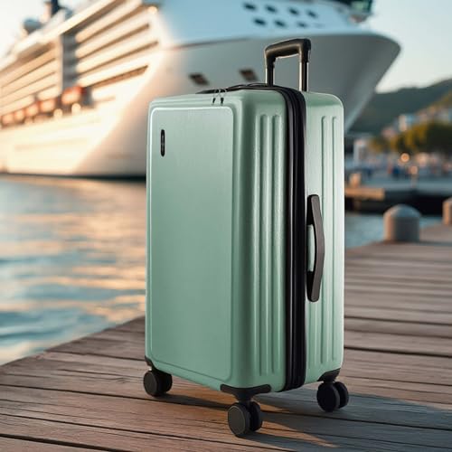 28 Inch Luggage with Spinner Wheels (Large 28-Inch Checked / Sage Green)