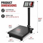 700LB Weight Computing Postal Scale Digital Floor Large Platform Warehouse Shipping LB Price Calculator Luggage Package Shipping Mailing Postal Scale with Accurate LB