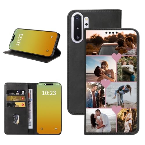 Custom Wallet Phone Case for Samsung Galaxy Note 10 Plus (Galaxy Note 10 Plus / Black-E)