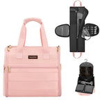 Wig Storage Bag Holds 3 Wigs Hair Tools Travel Bag Full (Pink / 12.6*9.84*9.25inch)